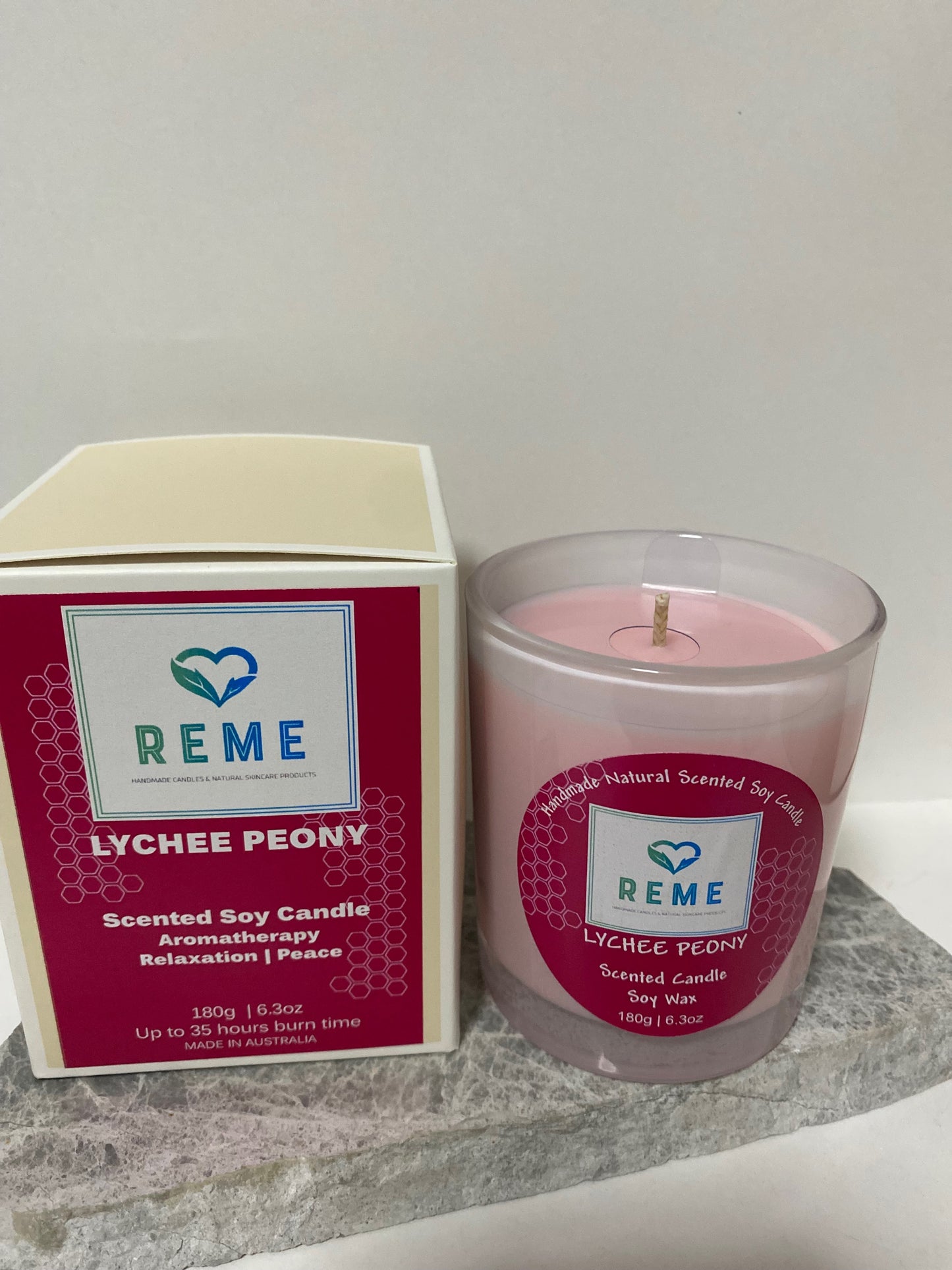 Lychee Peony Scented Soy Candle