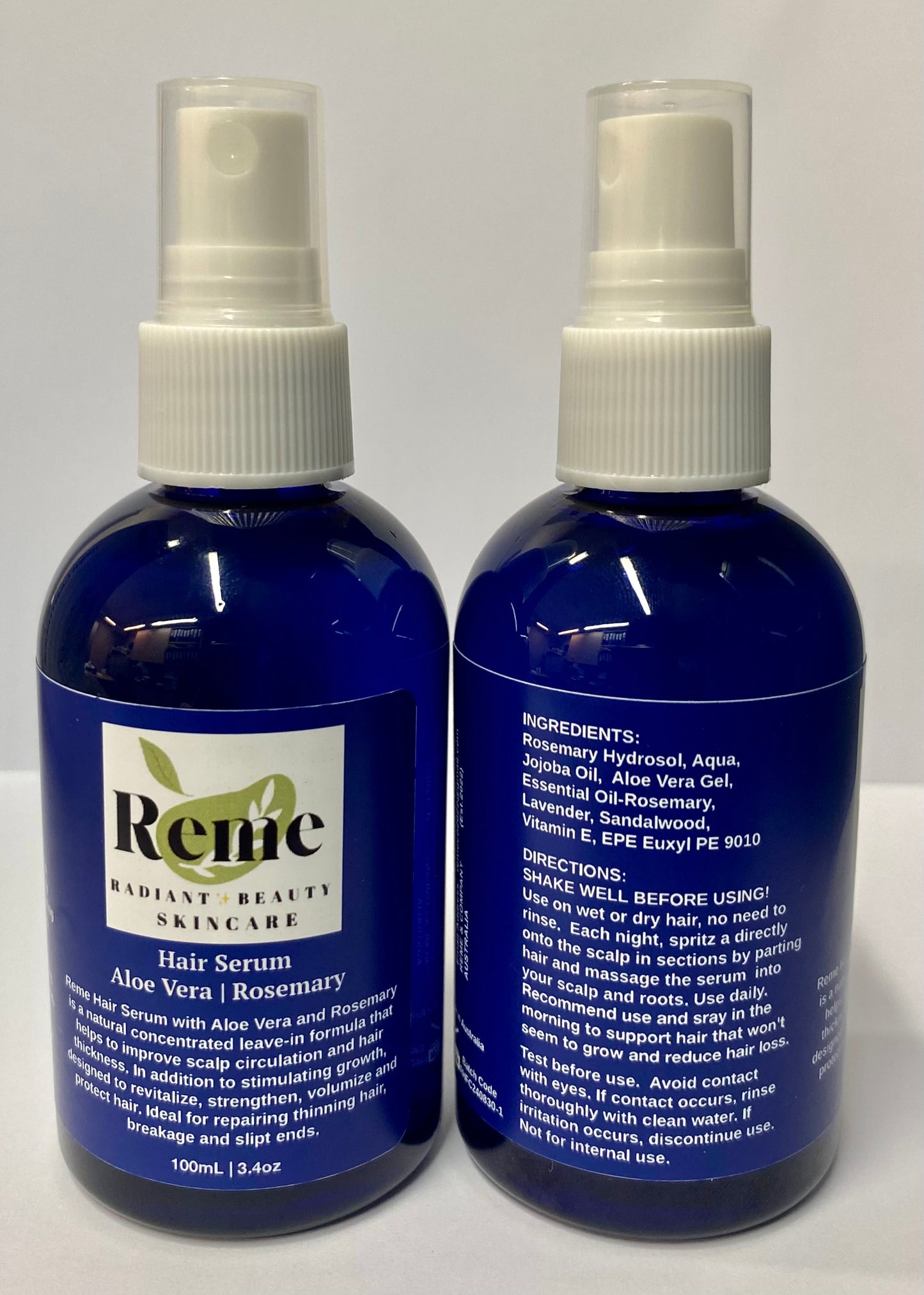 Reme Skincare and Wellness Hair Serum Aloe Vera and Rosemary Spray