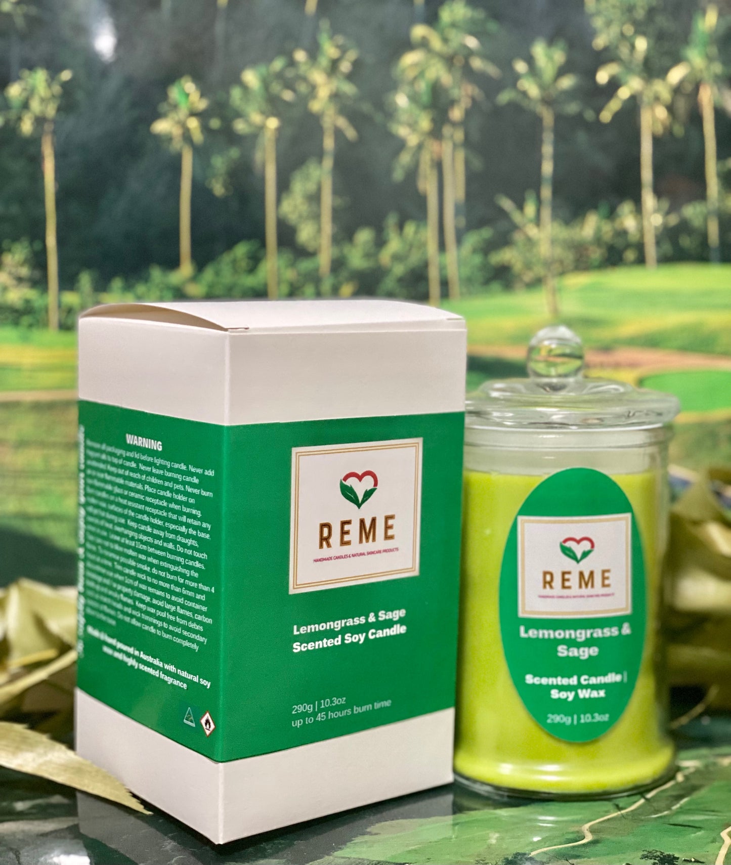 Lemongrass & Sage Scented Soy Candle
