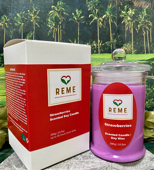 Strawberry Scented Soy Candle