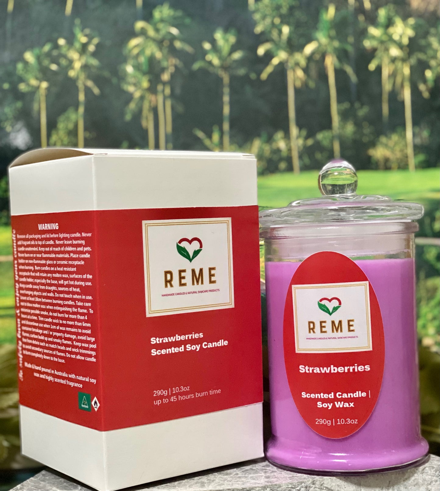 Strawberry Scented Soy Candle