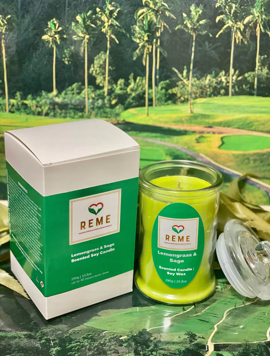 Lemongrass & Sage Scented Soy Candle