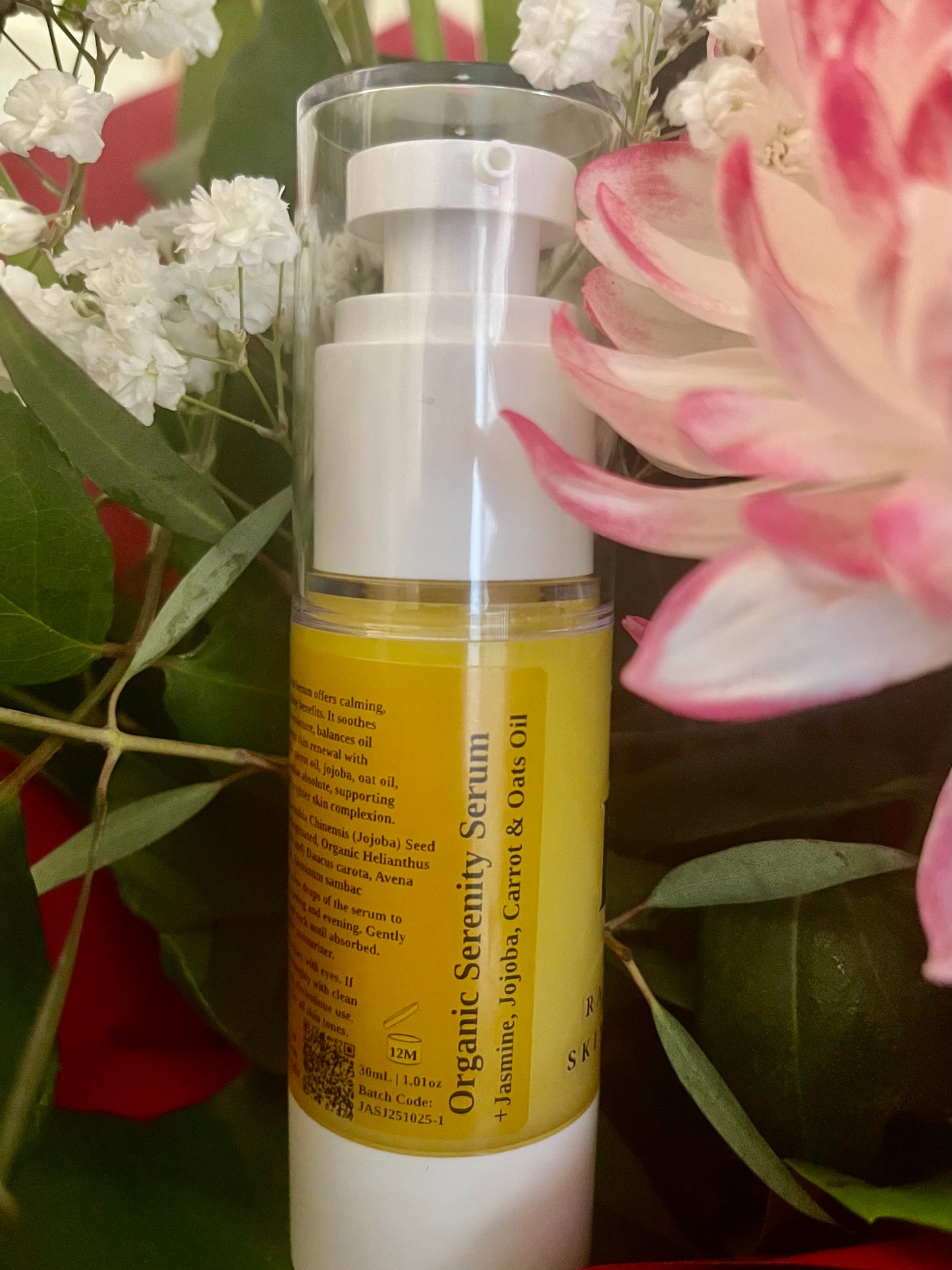 Organic Serenity Facial & Neck Serum + Jojoba Oil, Carrot Oil, Oats Oil & Jasmine Oil