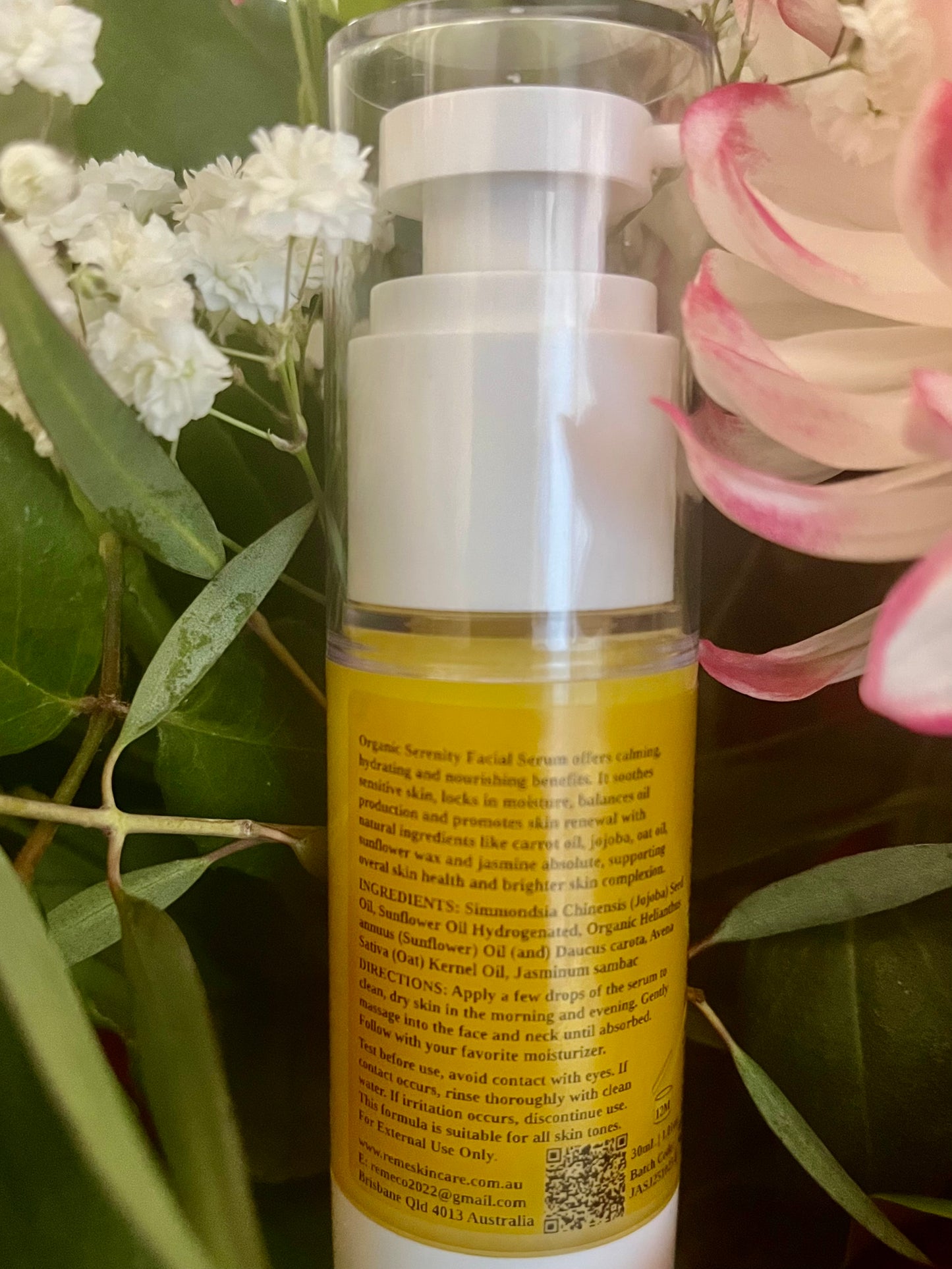 Organic Serenity Facial & Neck Serum + Jojoba Oil, Carrot Oil, Oats Oil & Jasmine Oil