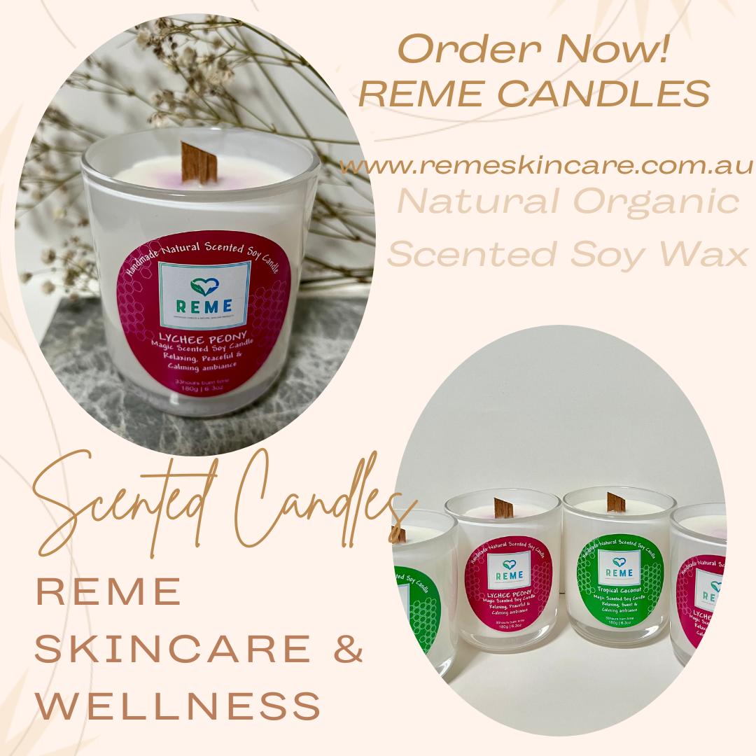 Handcrafted Natural Organic Reme Scented Soy Candles