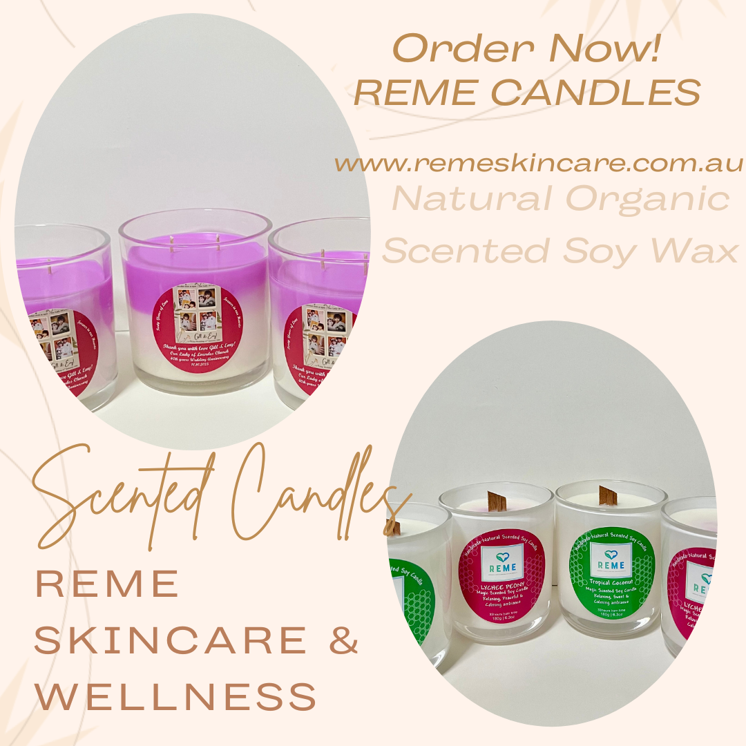 Handcrafted Natural Organic Reme Scented Soy Candles